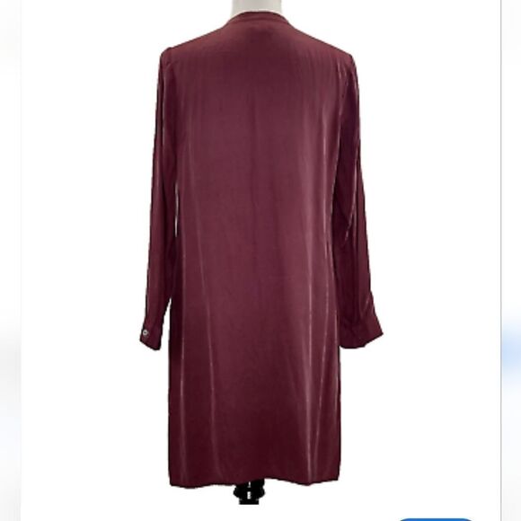 J JILL 💯 silk Shift Dress Tunic Long Sleeves Soft Burgundy sz S - Picture 11 of 11